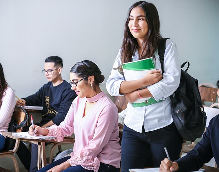 Students in an Intensive English classroom